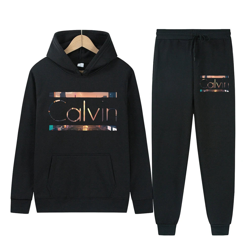 Men's autumn and winter loose hooded sweatshirt New York City letter printed long sleeved warm pullover
