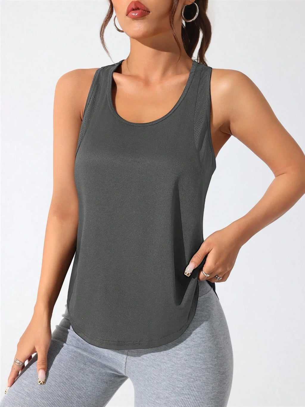Women's stitched letters quick-drying sports vest, breathable net yoga sportswear, tennis uniform cycling suit, daily wear
