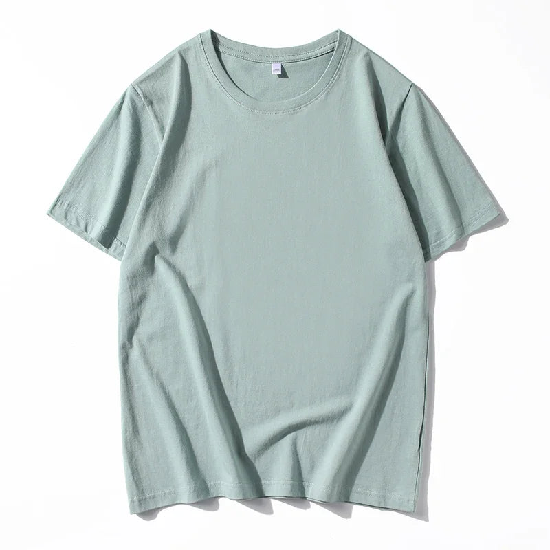 12 Farben übergroßes schweres T-Shirt für Herren, Sommer-Kurzarm-T-Shirt, 100 % Baumwolle, schlichtes Oberteil, lässige Herrenbekleidung