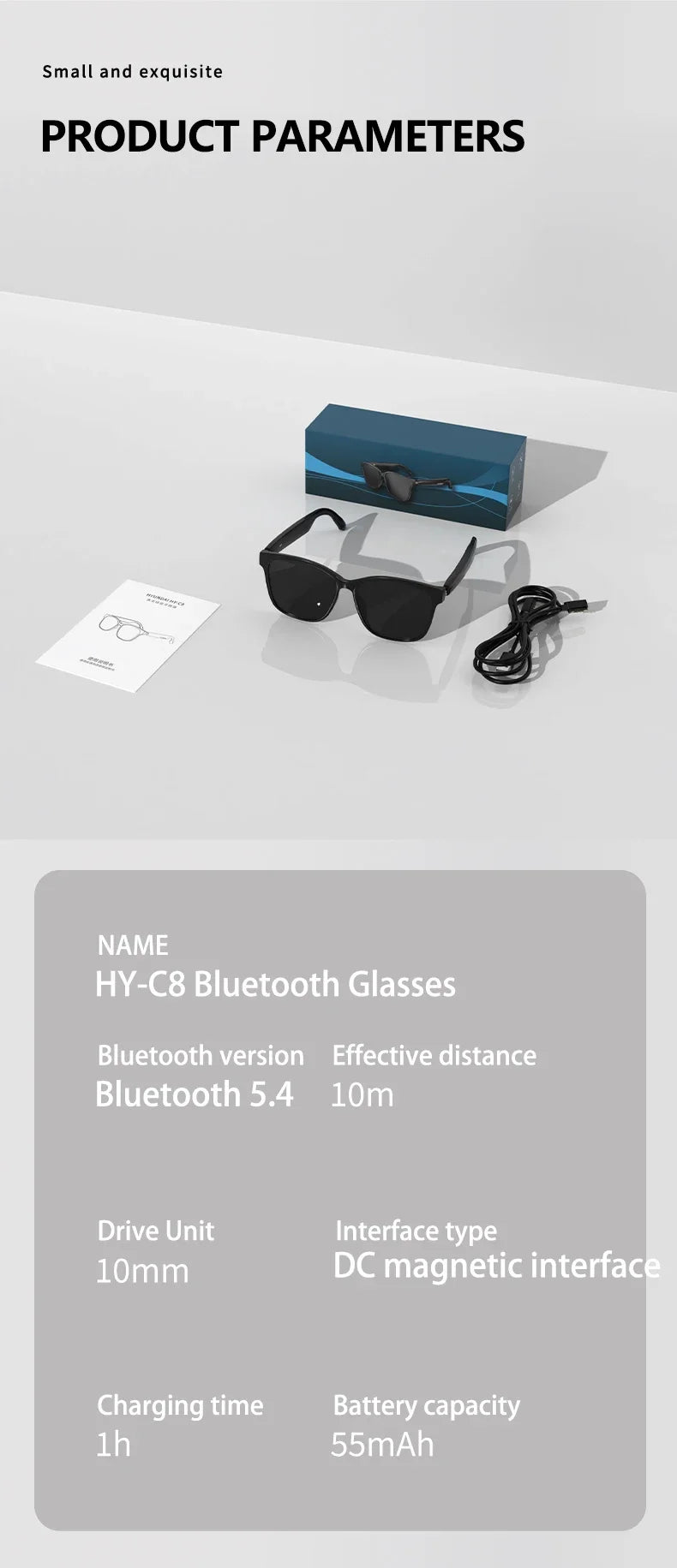 New AI Smart Glasses Intelligent Real-time Language Translator Bluetooth Wireless Headphone AI Chat Smart Sunglasses Men Wome