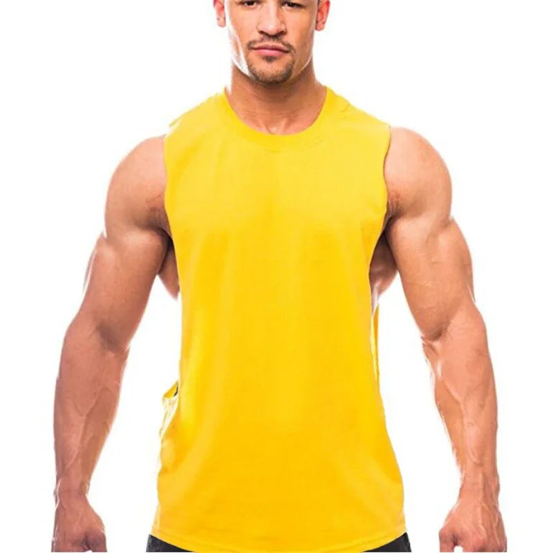 Gym Fitness Workout Laufen Tank Tops Sommer Casual Baumwolle Atmungsaktive Ärmellose Westen Herren Bodybuilding Muscle Sport T-shirts