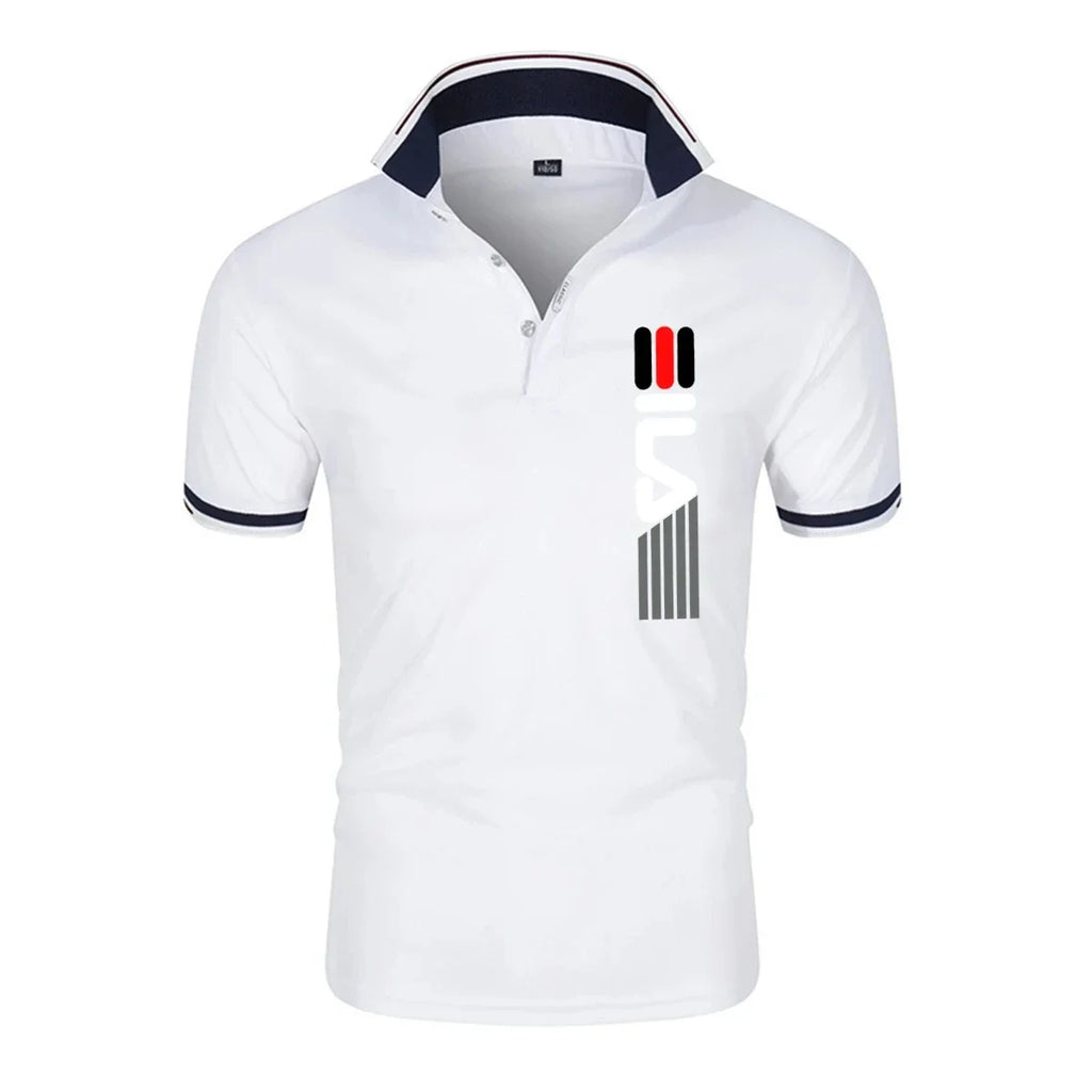 2026 Sommer Neu Herren Polohemd mit Revers, Anti-Pilling, bedruckt, Kurzarm, Freizeit, Business, Modisch, Slim Fit Polohemd für Herren