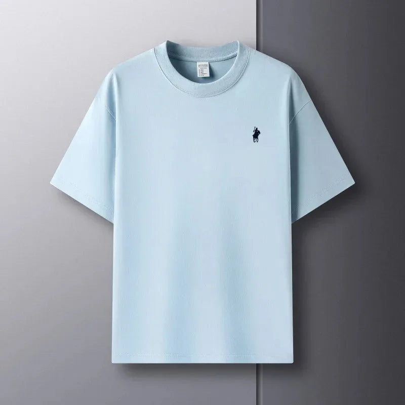 2026 Sommer Herren Strick-Baumwoll-T-Shirt mit kurzen Ärmeln – Modisch, bequem und atmungsaktiv bedrucktes Oberteil