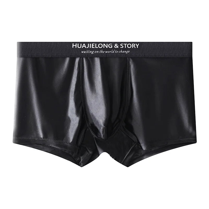 1/3Pcs Atmungsaktive Dünne Satin Seide Boxer Briefs Nahtlose Mittlere Taille Eis Seide Boxer Unterhose Glatte Unterwäsche für Männer Täglich