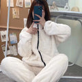 Neue Korallen Samt Hause Tragen Männer Koreanische Paare Pyjamas frauen Winter Gepolsterte Verdickte Strickjacke Kann Draußen Getragen Werden Einfache anzug