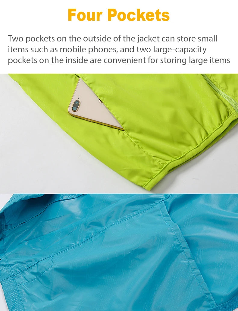 JNLN Unisex Wanderjacke Herren Damen Wasserdicht Schnelltrocknend Camping Windjacke Outdoor Trekking Angeln Regenmantel Anti UV Kleidung