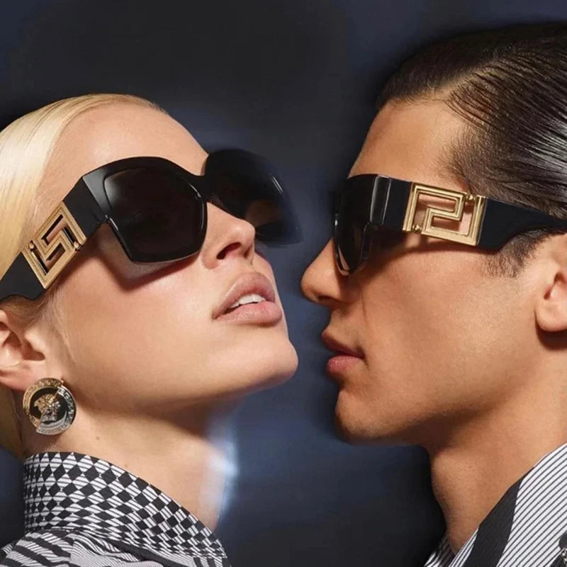 Unisex Übergroße Quadratische Sonnenbrille 2026 Neuer Trend UV400-Schutz Vintage Verlaufsgläser Blendschutz Modische Brillen für Männer und Frauen