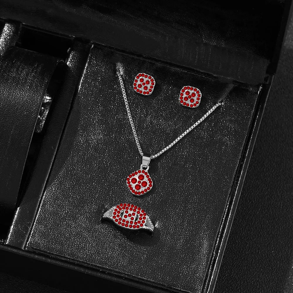 1-teiliges Luxus-Würfel-Schmuckset, elegantes Damen-Set mit Halskette, Ohrringen und Ringen, perfektes Geschenk zum Valentinstag, Weihnachtsgeschenk, Bi