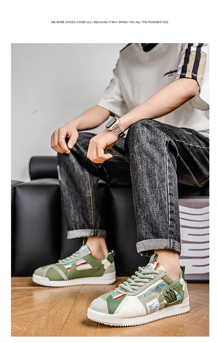 Herren Weiße Sneaker Herbst Bequeme Rutschfeste Laufschuhe Luxuriöse Weiche Sohle Modische Schnürschuhe Outdoor Freizeitschuhe 2026