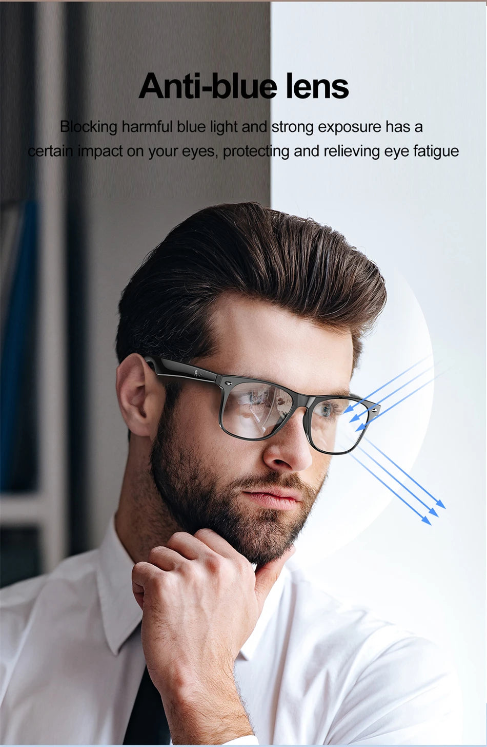 AI Intelligent Translation Glasses 163 Online Language AI Automatic Dialogue Translation Bluetooth Translation Glasses Men Women