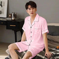 Champagner Eis Seide Nachtwäsche Kurzarm männer Dünne Modell Hause Kleidung Set Simulation Seide Strickjacke Kurze Hosen Jugend Stil