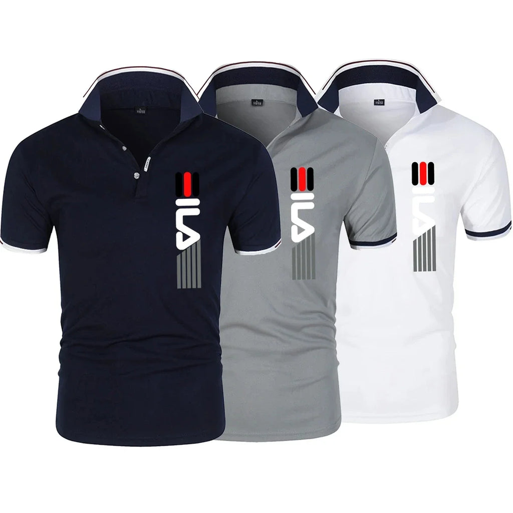 2026 Sommer Neu Herren Polohemd mit Revers, Anti-Pilling, bedruckt, Kurzarm, Freizeit, Business, Modisch, Slim Fit Polohemd für Herren