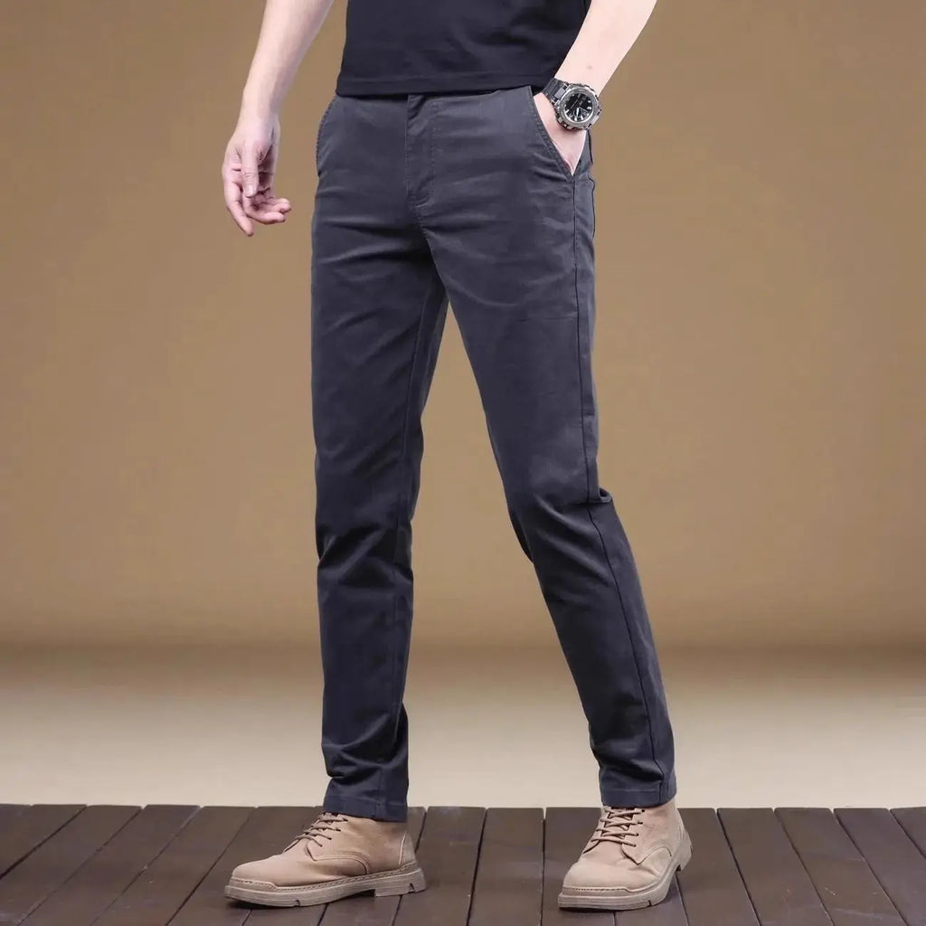2025, Sommer-Freizeithose für Herren aus dünner Baumwolle, trendige, vielseitige, elastische, leichte Business-Hose, formelle, schlanke, gerade Hose