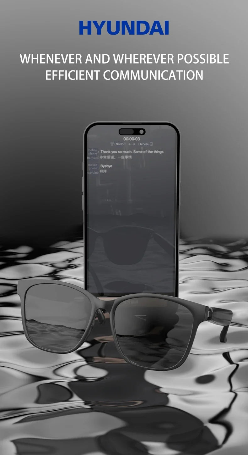 New AI Smart Glasses Intelligent Real-time Language Translator Bluetooth Wireless Headphone AI Chat Smart Sunglasses Men Wome