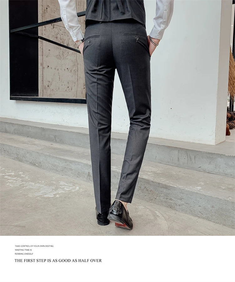 Herren-Slim-Fit-Dreiteiler im koreanischen Stil für Business, professionelle formelle Kleidung, Trauzeuge, Bräutigam, Hochzeit, koreanischer Stil, kleiner Sui