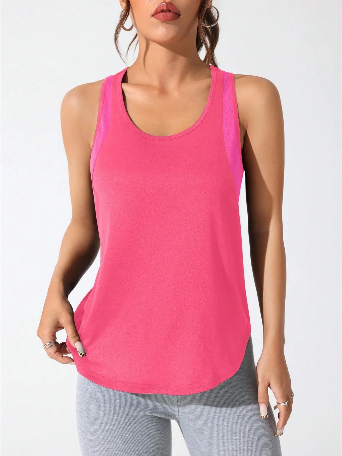 Women's stitched letters quick-drying sports vest, breathable net yoga sportswear, tennis uniform cycling suit, daily wear
