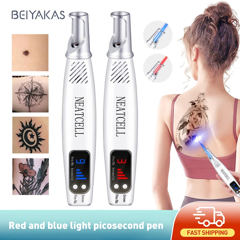 Pikosekunden-Laserpointer zur Entfernung von Maulwurfs, Stift zur Entfernung dunkler Flecken, Tattoo, Akne, Hautpigment, tragbare Entfernungsmaschine, Schönheitsgerät