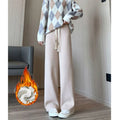 Winter Girls Snow Warm High Waisted Thermal Pants Women Fashion Straight Leg Plush Trousers Lady Thin Fleece Daily Pants