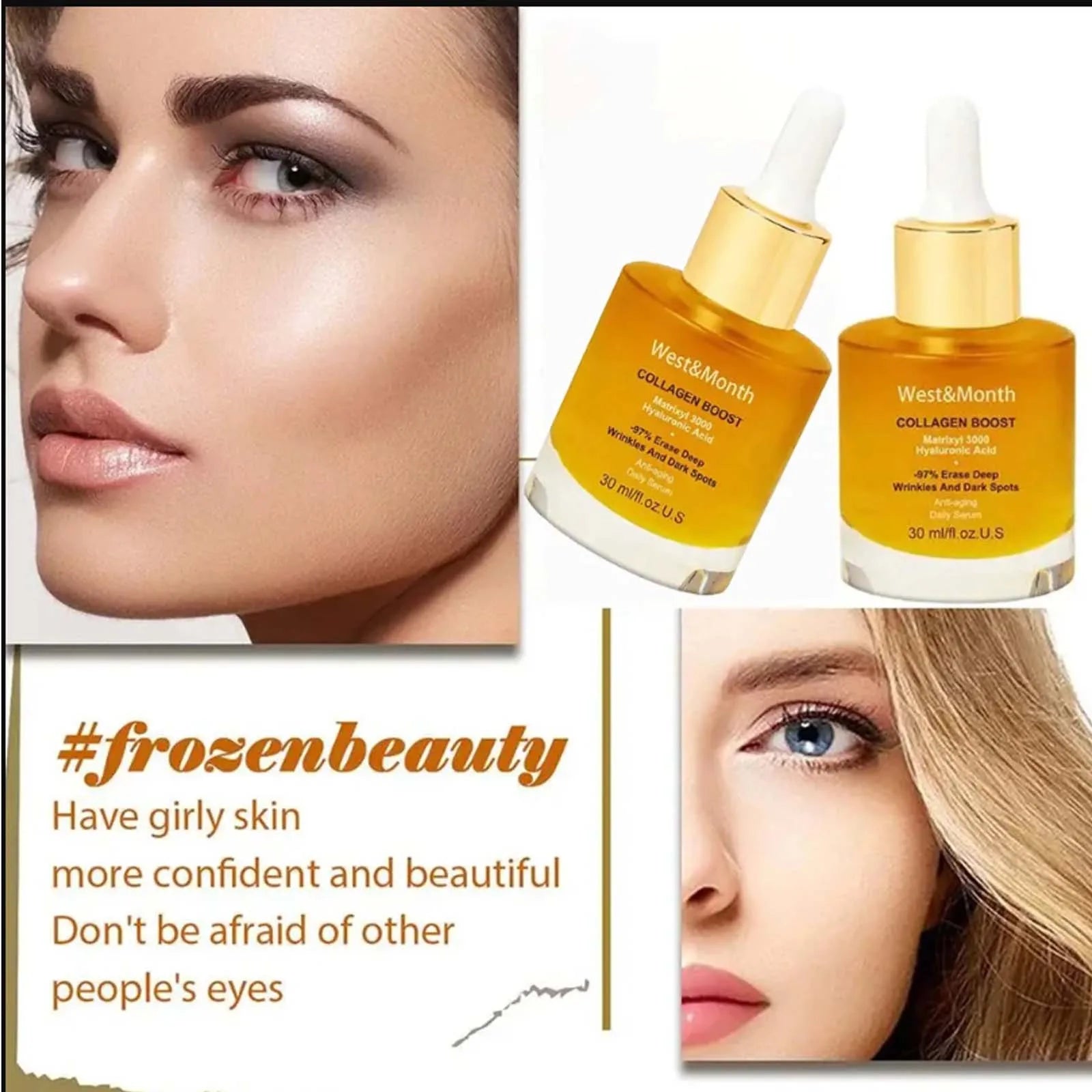 Kollagen-Gesichtsserum, feuchtigkeitsspendend, straffend, glättend, nährend, aufhellend, Gesichtshaut, verblasst feine Linien, Anti-Aging-Gesichtsessenz