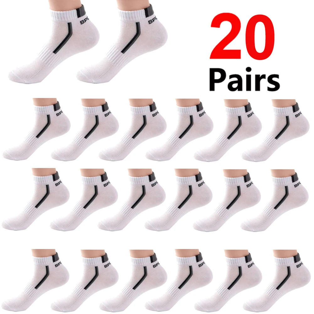 30Pairs Männer Socken Mesh Atmungsaktive Kurze Casual Socken Farbe-block Sport Socke Sport Socken Absorbieren Schweiß Knöchel