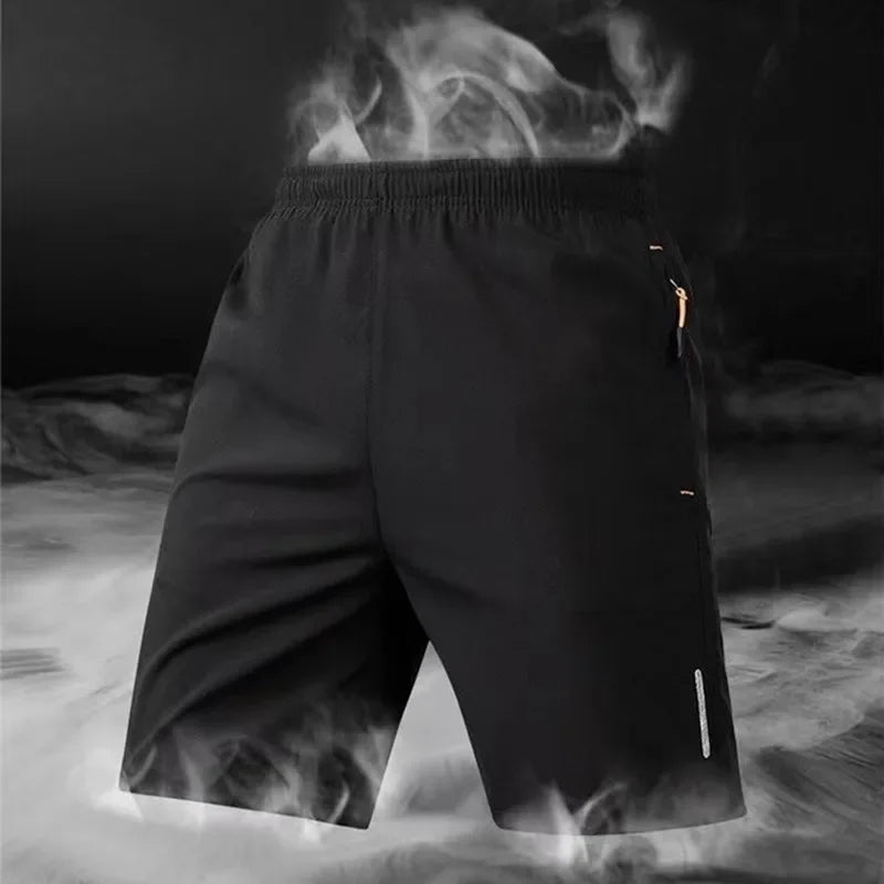 Sommer Herren Shorts Eisseide Laufshorts Gym Sport Shorts Schnelltrocknend Atmungsaktiv Strand Kurze Hose Fitness Jogging Coole Lässige Sportbekleidung