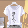 Klassisches, meistverkauftes, rosa, trapezförmig gemustertes, bedrucktes Damen-T-Shirt mit Rundhalsausschnitt und kurzen Ärmeln, modisches, sportliches Sommer-Modal-T-Shirt.