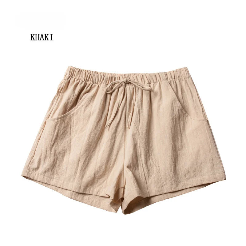 ITOOLIN Casual Leinen Shorts Frauen Gym Workout Shorts Kurze Hosen Hohe Taille Schwarz Damen Kurze Femme Frauen Shorts Sport Femme