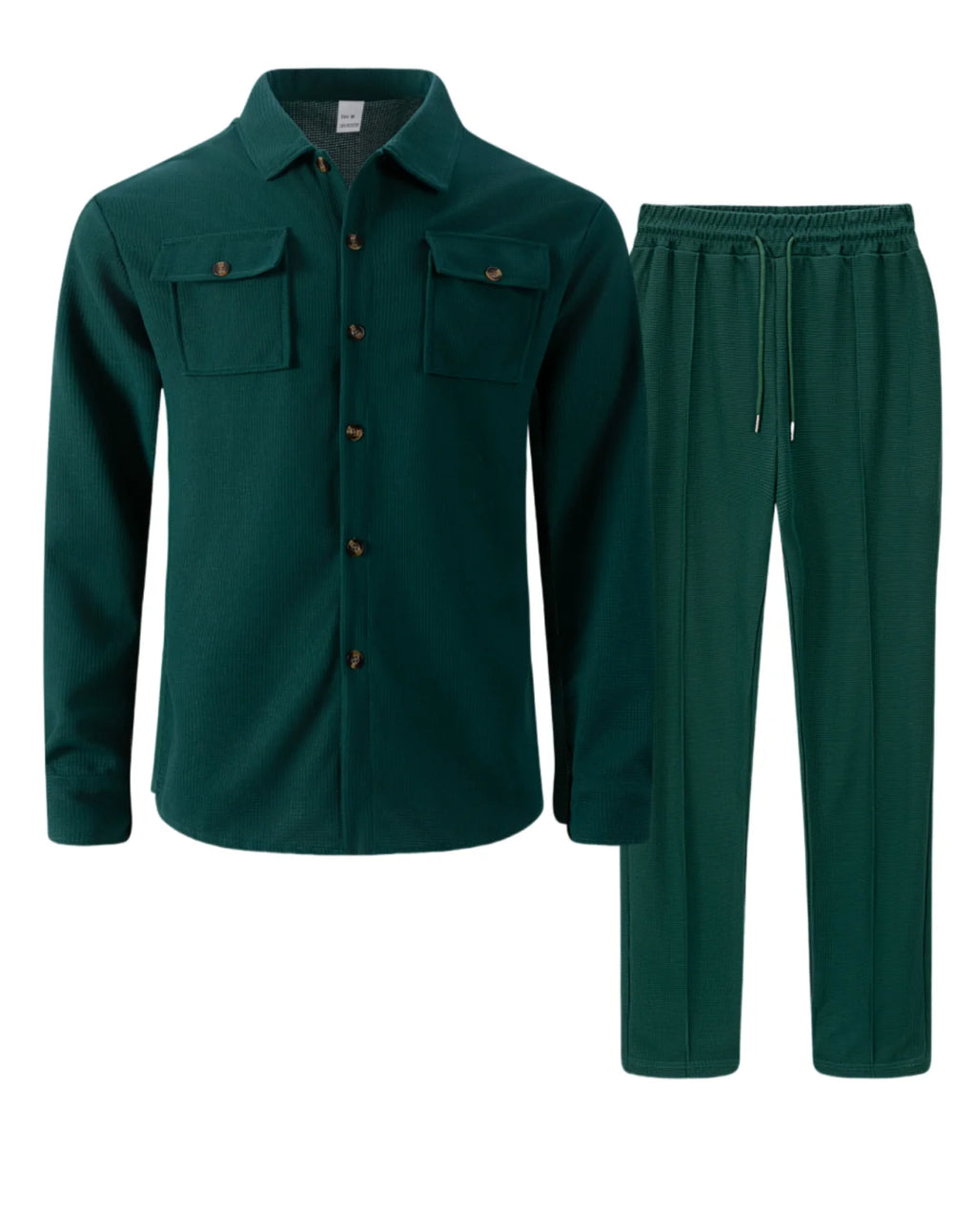 Männer Frühling Herbst Casual Anzug Street Style Einfarbig Lose Gepolsterte Lange Ärmeln Zwei-Stück Set Modische Oberbekleidung anzug set