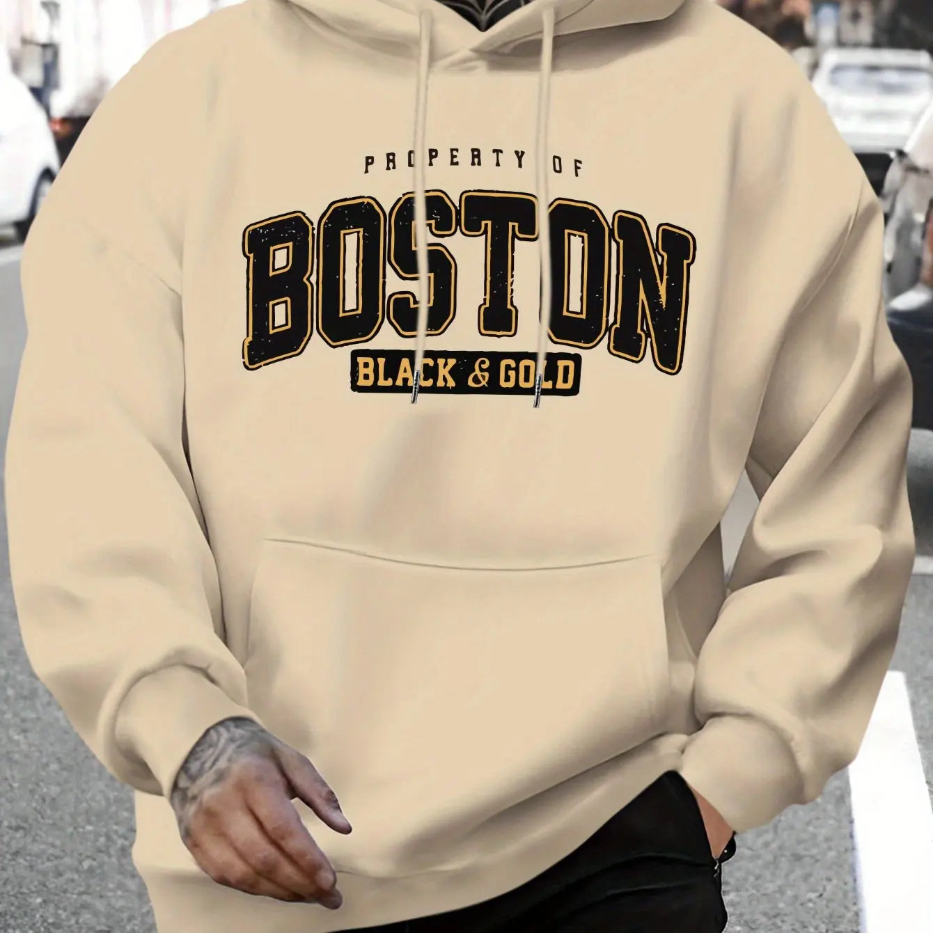 Herbst/Winter Boston Hoodie Design Herren Street Style Sportswear Herbst Casual Hoodie Mode Rundhals Hoodie