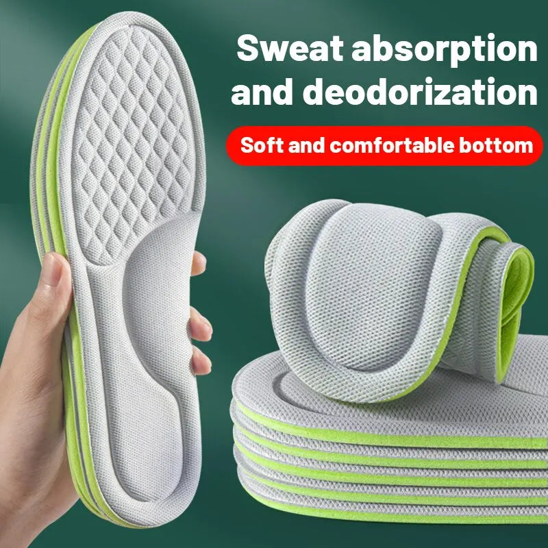Sport-Einlegesohlen für Schuhe, 5D-Massage, weiches Deodorant, atmungsaktiv, stoßdämpfend, gepolstert, Laufsohlen für Füße, Männer und Frauen