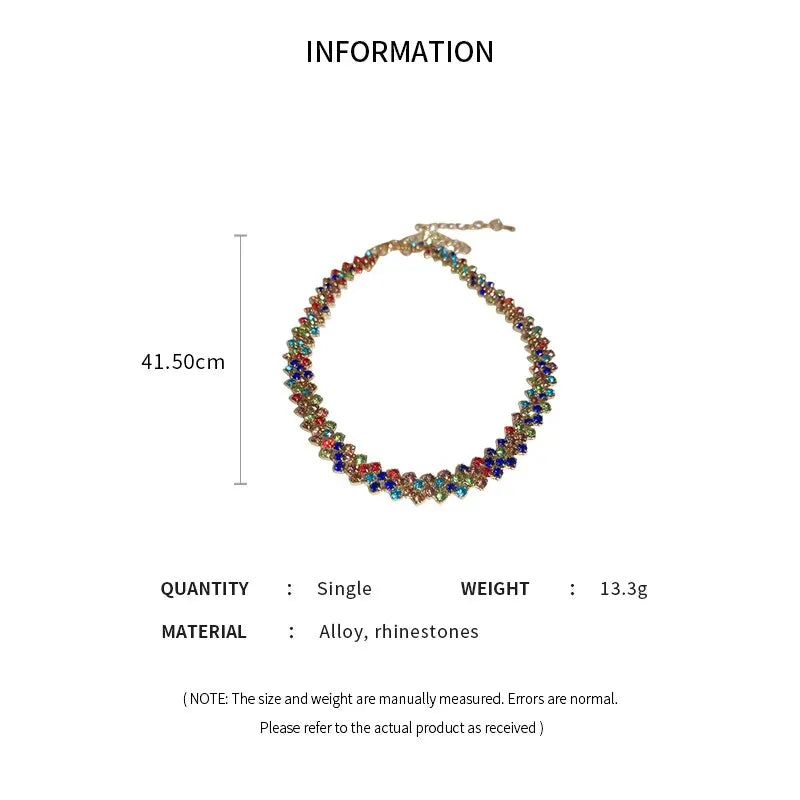 Luxuriöse glänzende voller Strass-Halskette für Frauen, personalisierte geometrische Kristall-Halsketten, Hochzeitsschmuck, Party-Geschenke