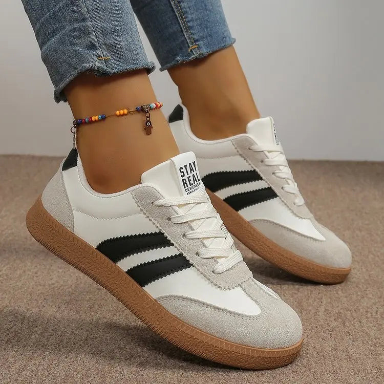 Leichte, bequeme Turnschuhe für Damen, modisch, gestreift, Schnür-Sportschuhe, Damen, lässig, atmungsaktiv, grüne Turnschuhe in Übergröße