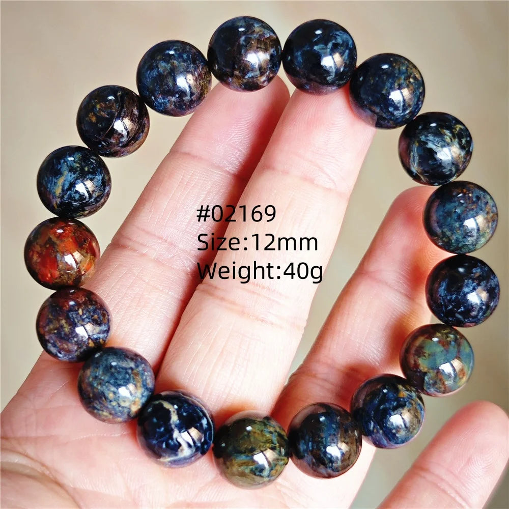 Natürliche blaue Pietersite Runde Perlen Armband Schmuck 12,5 mm Feuer Pietersite Namibia Feuer Pietersite Seltene Steinperlen AAAAAA