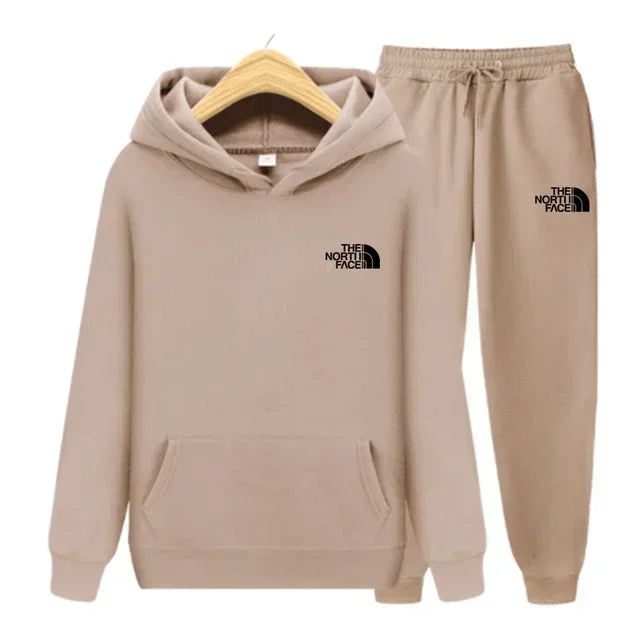 Herbst und Winter neues Herren-Sportbekleidungsset, modisches Outdoor-Herren- und Damen-Kapuzenpullover und Hose, 2-teiliges Set