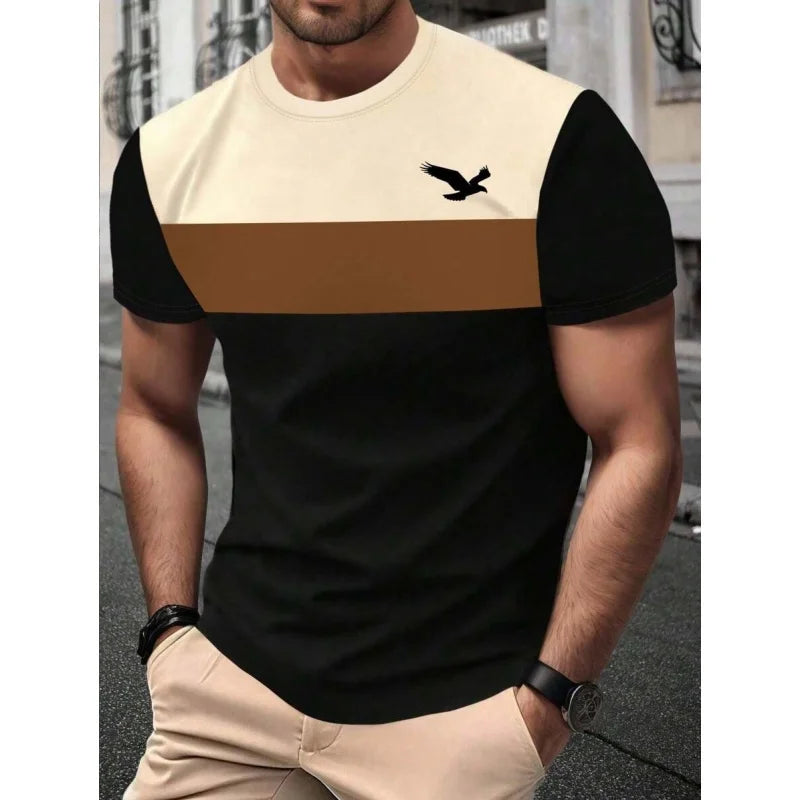 3D Gedruckt Geometrische Spleißen T Shirt Für Männer Bunte Streifen Muster T-Shirts Sommer Casual Oansatz Tees Lose Kurzen Ärmeln