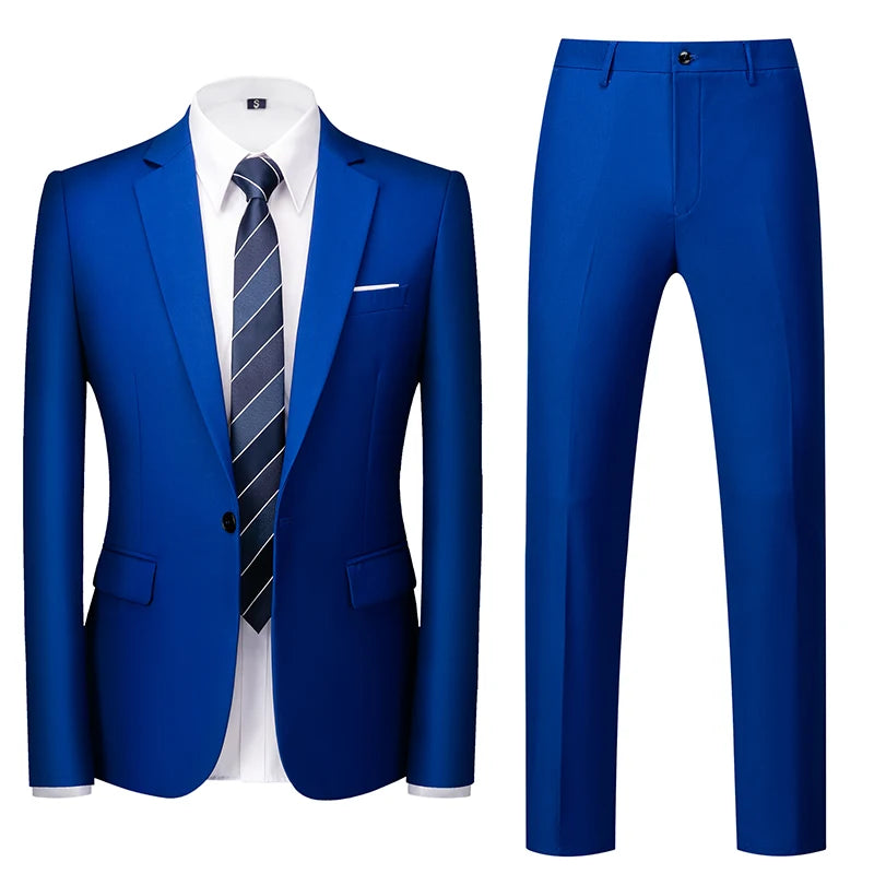 22 Farben einreihige formelle Hochzeit Anzüge Herren bekleidung Mode einfache Männer Business Social Prom Party Kleid 2 Stück Set