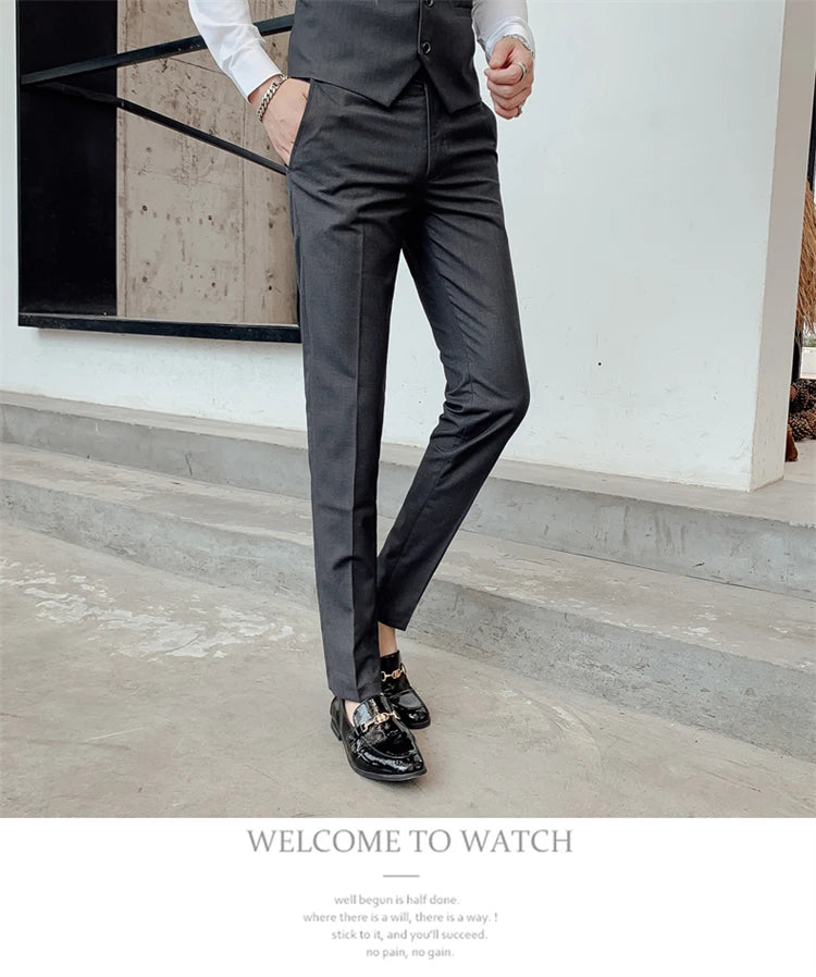 Herren-Slim-Fit-Dreiteiler im koreanischen Stil für Business, professionelle formelle Kleidung, Trauzeuge, Bräutigam, Hochzeit, koreanischer Stil, kleiner Sui