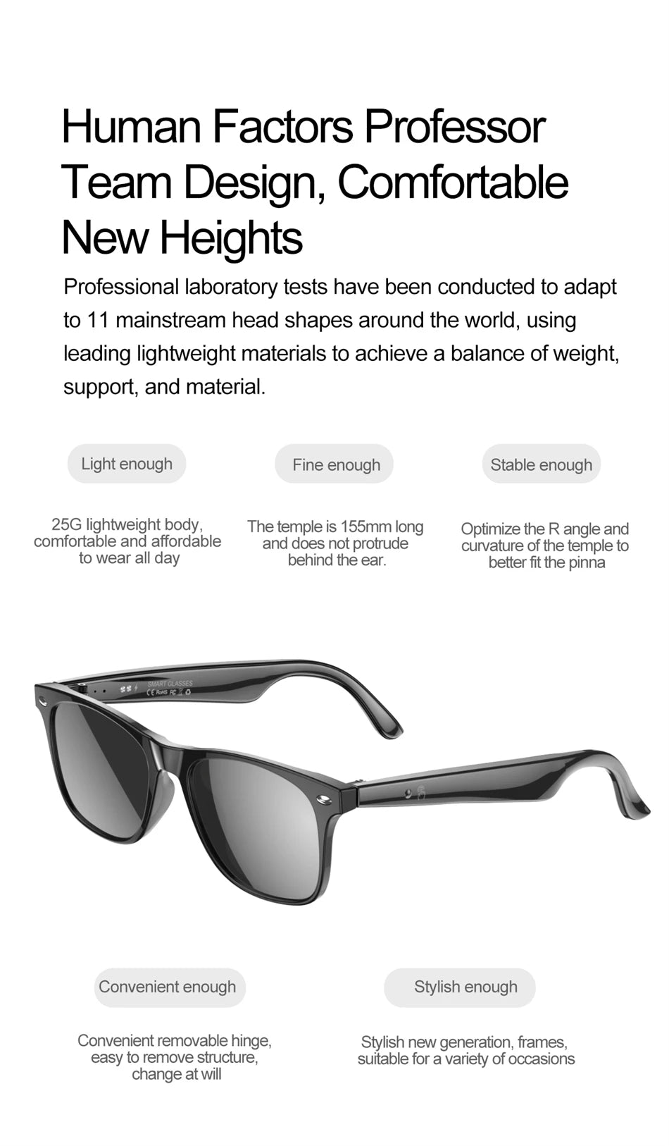 AI Intelligent Translation Glasses 163 Online Language AI Automatic Dialogue Translation Bluetooth Translation Glasses Men Women