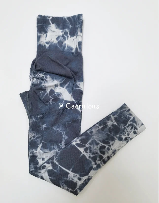 Women Tiedye Gym Leggings Seamless Mujer Push Up Seamless Pants Scrunch Sports Fitness High Waist Workout Yoga Leggins Drop Ship