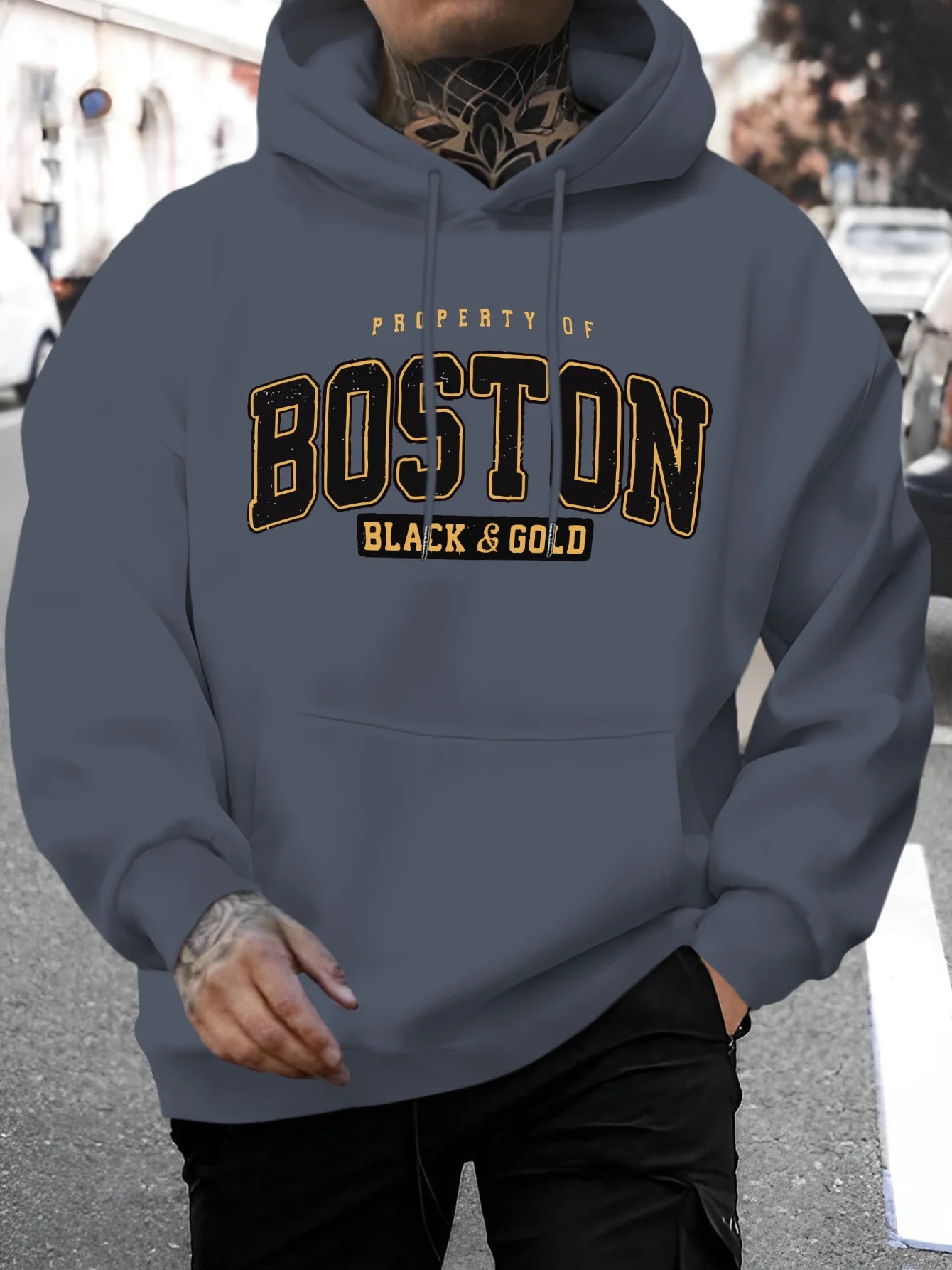 Herbst/Winter Boston Hoodie Design Herren Street Style Sportswear Herbst Casual Hoodie Mode Rundhals Hoodie