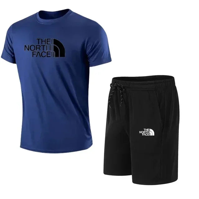 2026 Neues Herren Kurzarm-Sportanzug Set T-Shirt und Hose 2-teilig Modische Sportbekleidung Lässige Outdoor-Laufkleidung Trainingsanzug