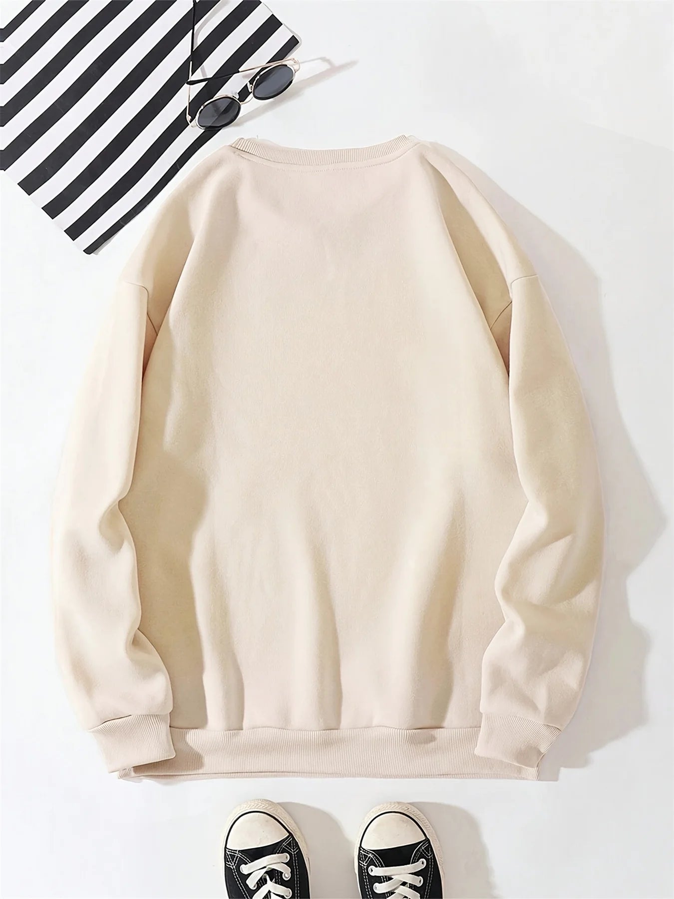 Men's autumn and winter fashionable casual loose London England graphic printed long sleeved round neck sweatshirt