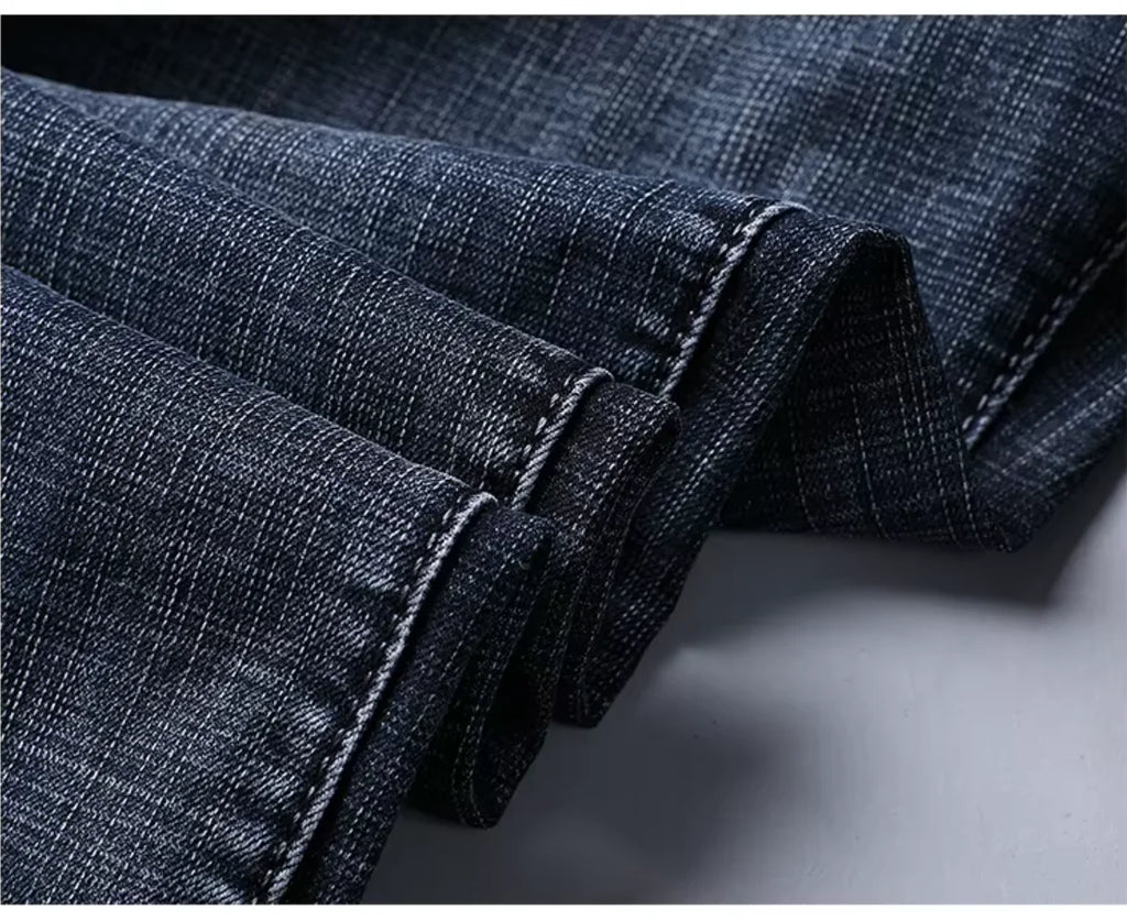 Wthinlee Neue Business-Jeans für Herren, lässig, gerade geschnitten, Stretch, modisch, klassisch, blau, schwarz, Arbeits-Denim-Hose, Herrenbekleidung