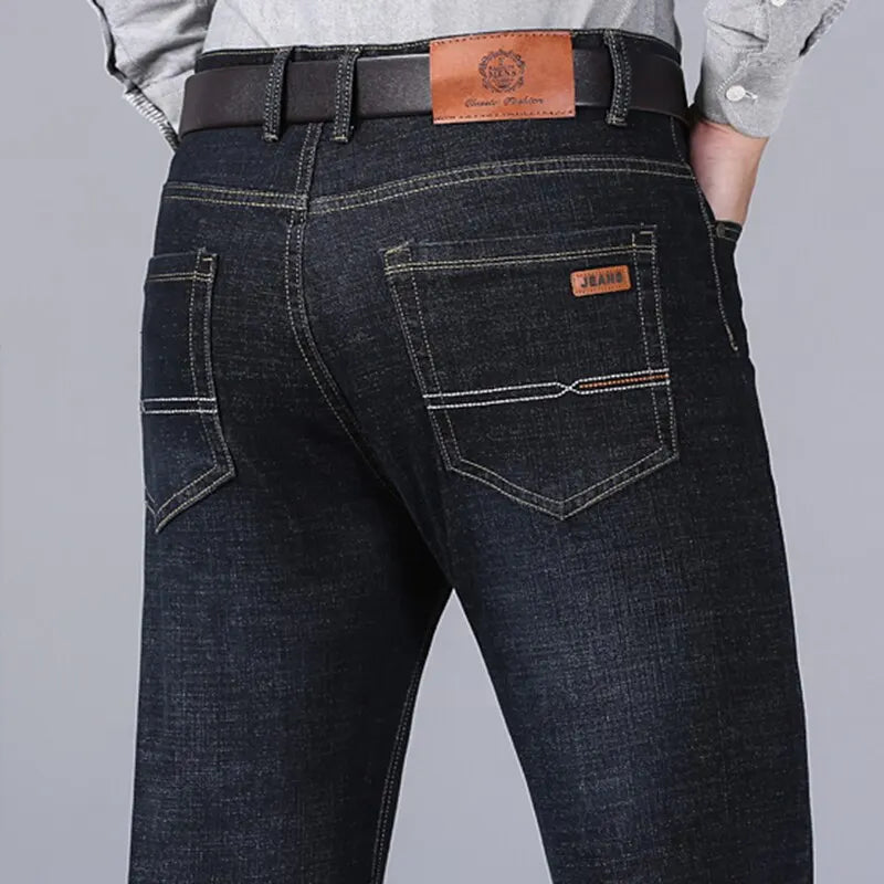 Neue Männer Klassische Jeans Jean Homme Pantalones Hombre Männer Mannen Weiche Schwarz Biker Masculino Denim Overalls Herren Hosen Größe 32-38