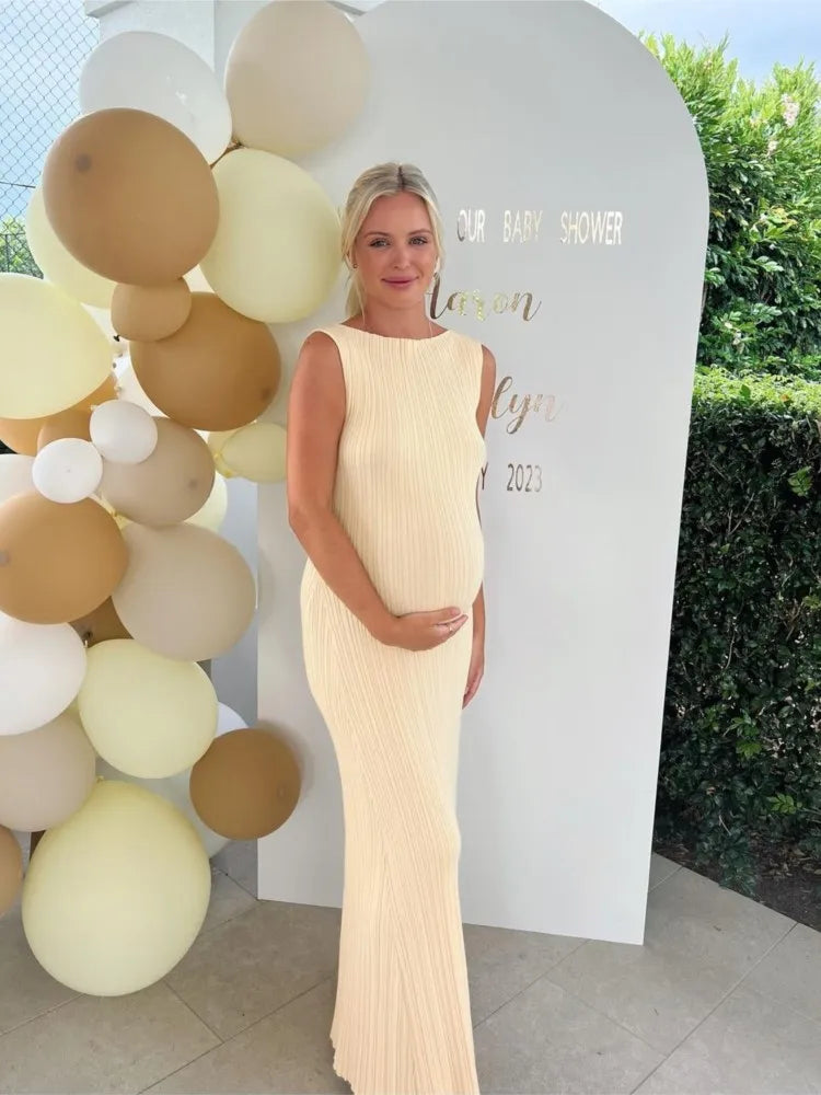 Baumwolle Gestrickte Streifen Kleider Für Frauen Einfarbig Ärmel O Neck Damen Party Langes Kleid 2025, Neue Casual Pendeln Vestidos