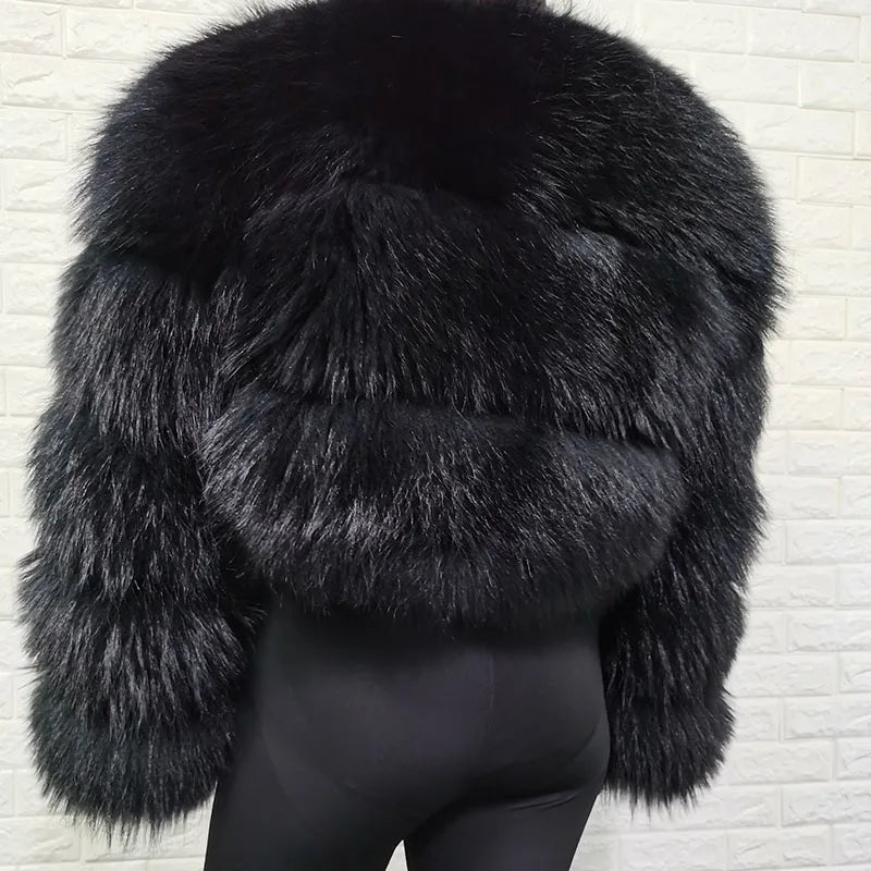 Plus Size Tops Brown Fur Maomaokong Obese Women's Outerwear Natural Raccoon Real Fur Coat Winter Jacket Female Clothing 4xl