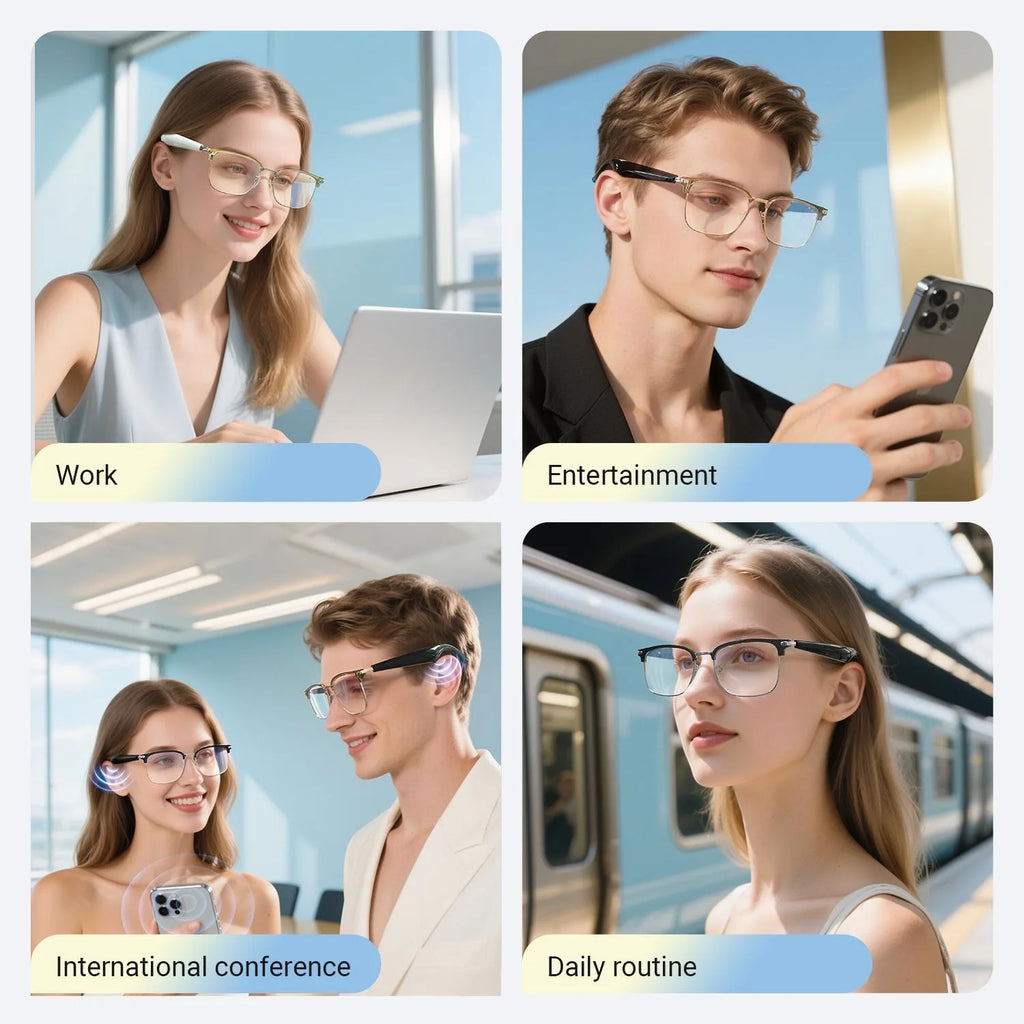AI Simultaneous Translation Smart Wireless Bluetooth Glasses Anti-Blue Light Glasses Music Play Phone Answering Multi-functional