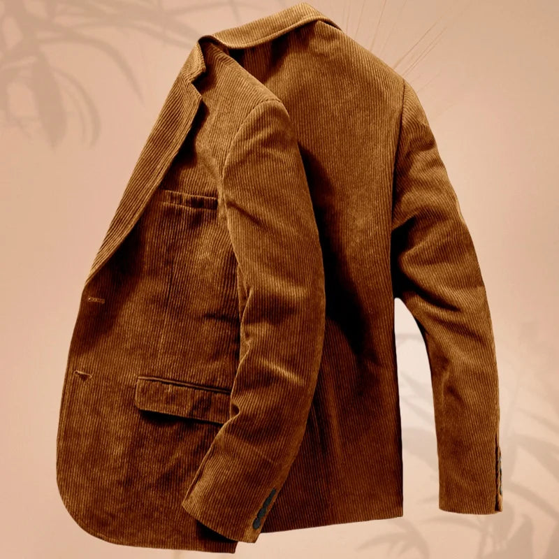 Cord-Herrenanzugjacke, Anzugjacke mit einem Knopf und Revers, Business-formelle Jacke, geeignet für Bankett, Hochzeit, formelle Kleidung für Herren