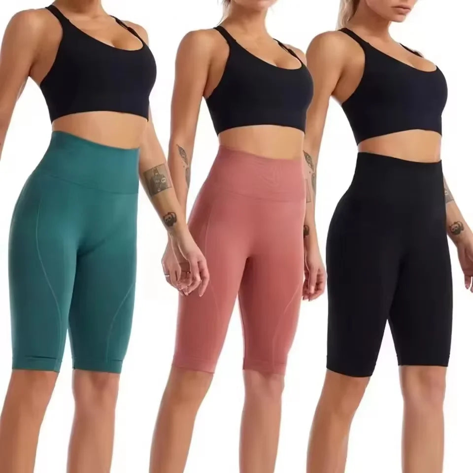 Frauen Naked Feeling Workout Push-Up-Leggings Bauchkontrolle Yoga Laufen Fitness Gym Slim Hosen Hohe Taille Sport Biker Shorts
