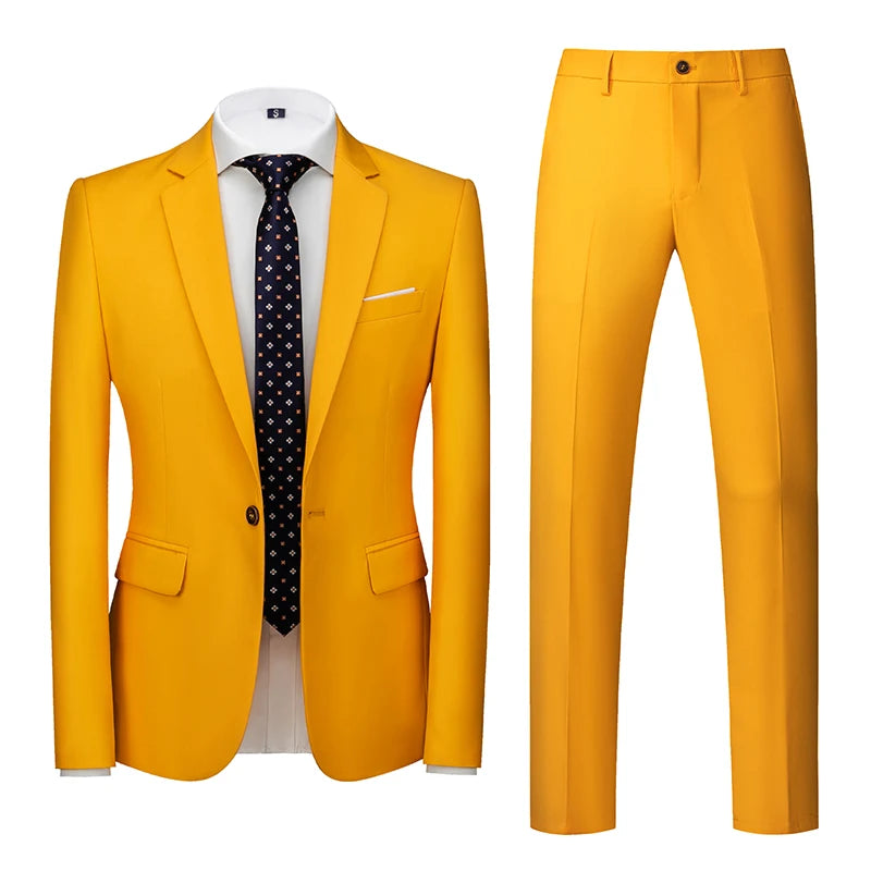 22 Farben einreihige formelle Hochzeit Anzüge Herren bekleidung Mode einfache Männer Business Social Prom Party Kleid 2 Stück Set